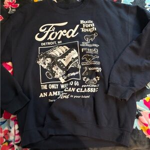 Ford Men's Black Graphic Crewneck Sweater